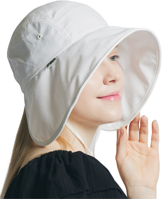 서프코코스 양볼 커버 소두핏 모자 얼굴 햇빛가리개 UV차단 썬캡, 화이트