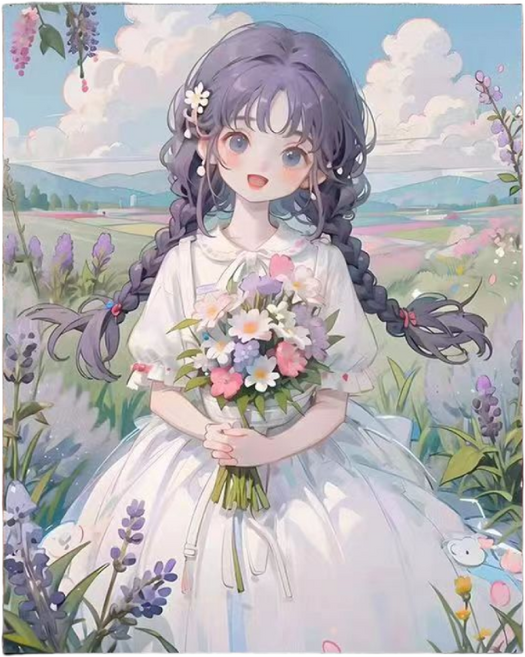 코지하루 DIY 명화그리기 유화 그림 그리기 아크릴화, 소녀A 30x40 (B104), 1개