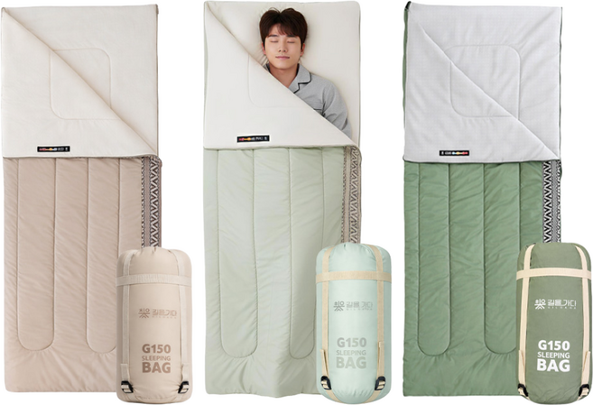 길을가다 GILGADA G150 간절기 캠핑 차박 침낭 2인 연결 이불침낭, 1개, G150 다크그린 (R)