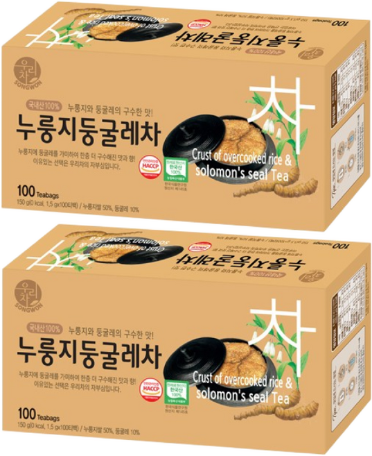 우리차 누룽지 둥굴레차, 1.5g, 100개입, 2개