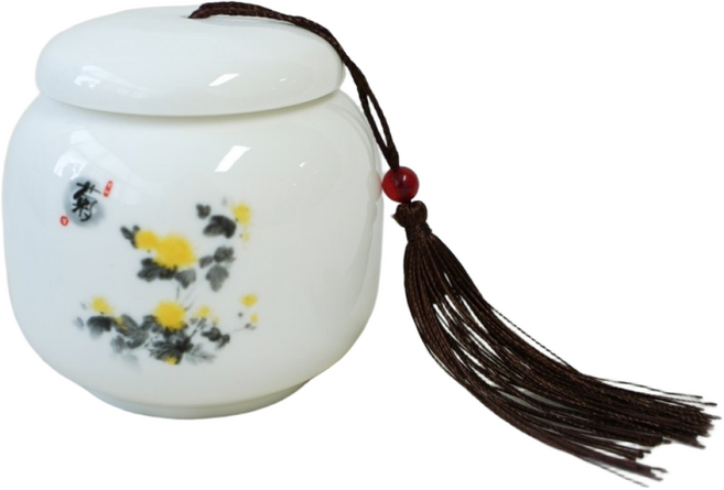 현관 소금단지 재물운 상승 백자 달 항아리 소금 단지 풍수 인테리어 미니 도자기, 국화, 1개