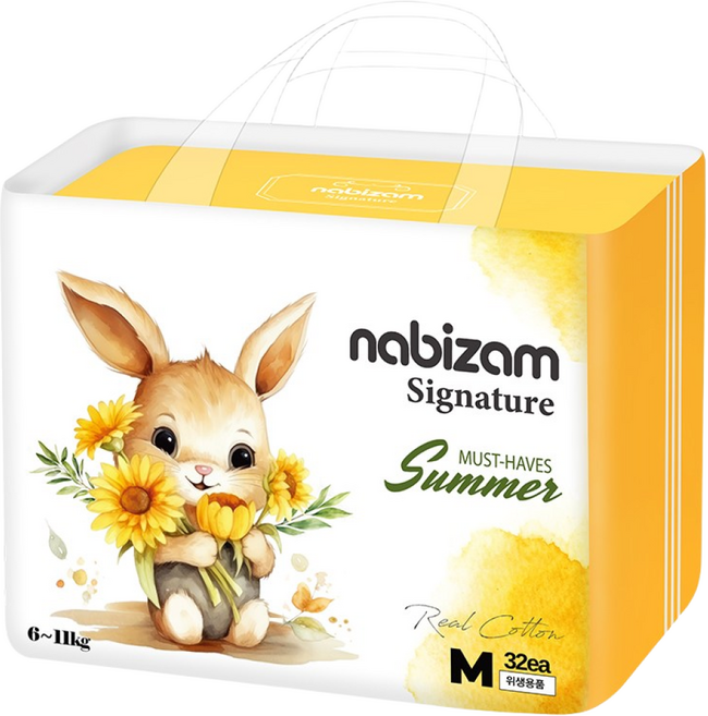 나비잠 기저귀 시그니처 썸머팬티 중형 1팩, 32매, 중형(M)