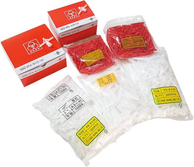 콘크리트 칼브럭 6 ~ 10 mm 칼블럭 칼부럭 동공 토글 앙카, 200개, A칼브럭-6X30 백색 (200EA)