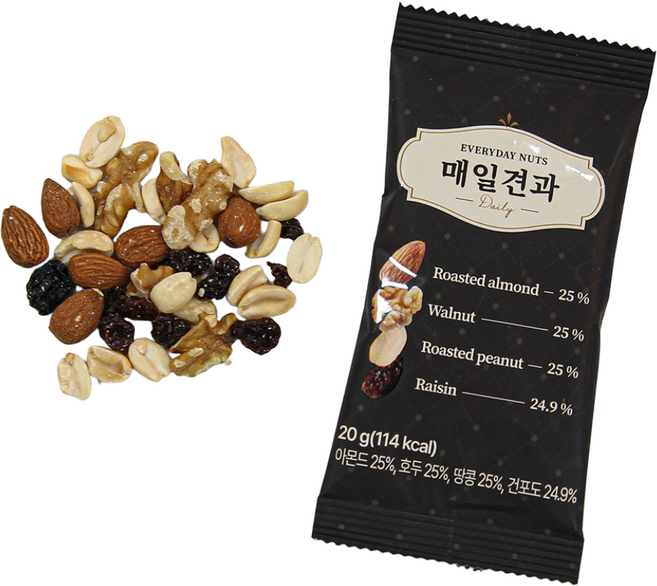 하루한봉 매일견과 20g x 50봉 소포장 건강간식 데일리 믹스넛견과류, 1세트
