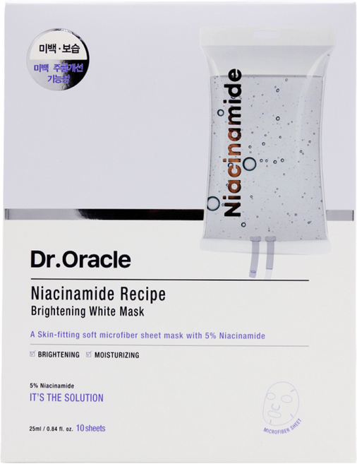 Dr.Oracle 菸鹼醯胺亮白面膜, 10片, 1盒