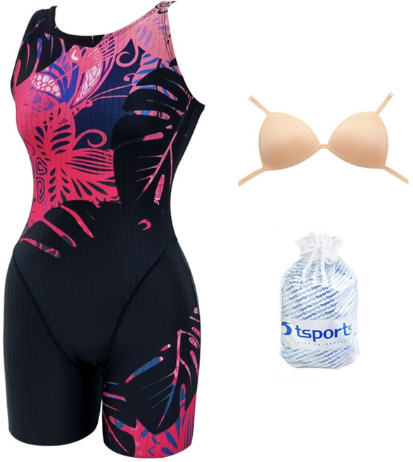 TS스포츠 여성 3부 실내 반신 수영복 24072(브라컵 방수가방 포함)