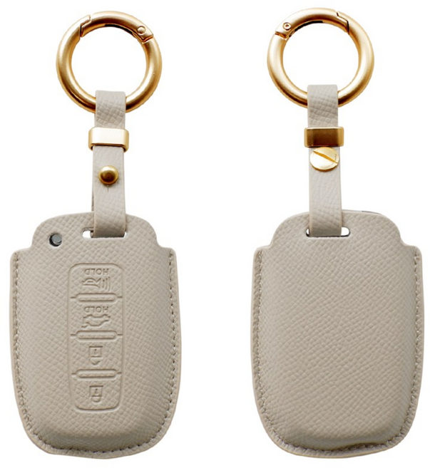 트니르 현대 호환 L타입 자동차 키케이스 YF쏘나타 제네시스 쿠페 그랜저TG 아반떼MD 싼타페 베라크루즈 에쿠스 투싼IX I30GD 차 스마트키 천연소가죽 차량용품, 에토프그레이