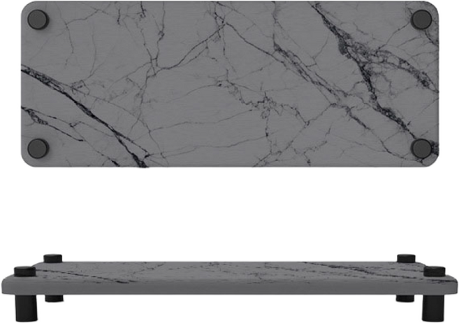 휘잇 대리석패턴 호텔식 규조토 건조 트레이 욕실 받침대, 그레이 L, 1개