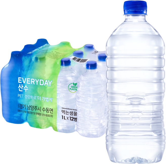 [저탄소인증제품] 에브리데이 산수 1L 먹는샘물, 12개