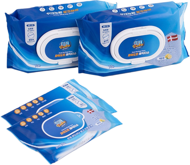 청소필수템 크린바바 얼룩제거 파워도트 매직티슈 만능클리너 캡형 2개 + 휴대용 2개, 1세트