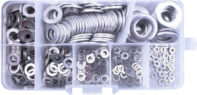 스텐평와샤 360pcs 스텐304 M2 2.5 3 4 5 6 8 10 스프링 스텐 와셔 풀림손상방지, 1세트