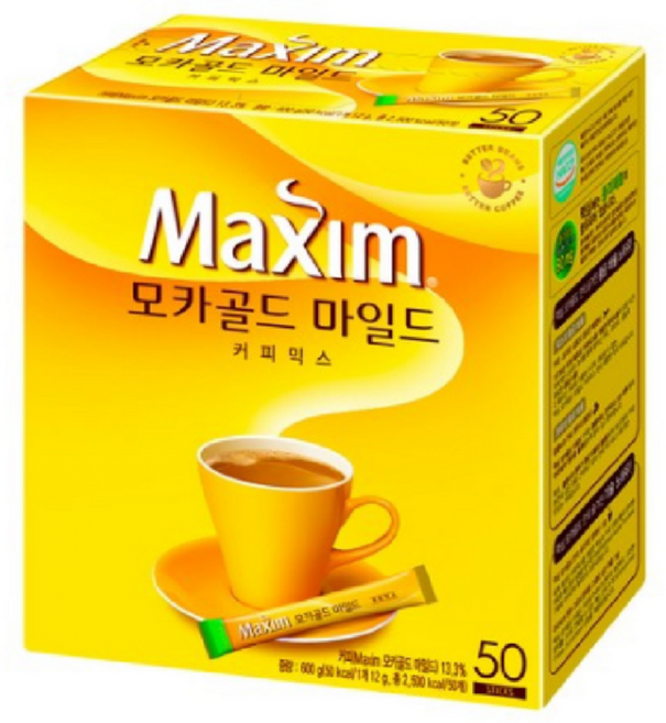 맥심 모카골드 마일드 커피 믹스, 6박스, 50개입, 12g