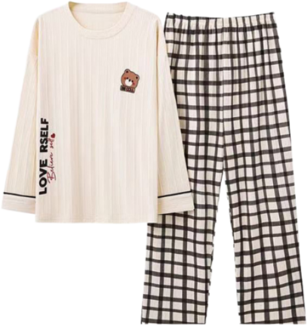 FvaBzon 커플 순면 잠옷 캐주얼 귀여운 실내복 신혼부부 파자마