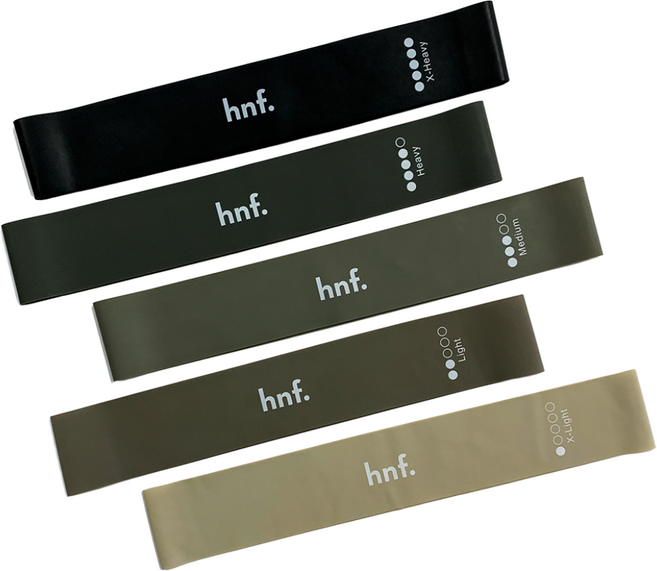 HNF 루프밴드 5종세트 힙업 힙딥 엉덩이 스쿼트 저항 고무 탄력 라텍스 밴드, 5종세트+가죽파우치, 1개