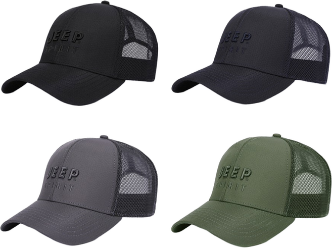 웹도매 JEEP SPIRIT 볼캡 여름모자 CA0197, 블랙, 1개
