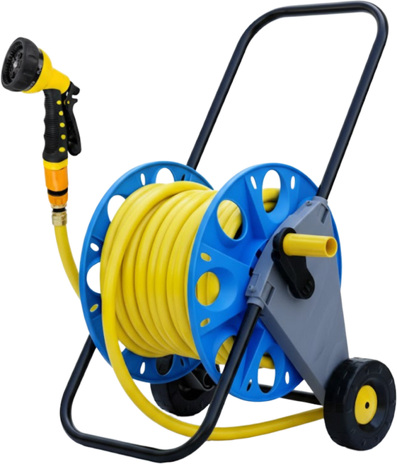 사계절 호스릴 물 분사기 풀세트 펜션 식당 주말농장 화훼 정원 세차, 50M