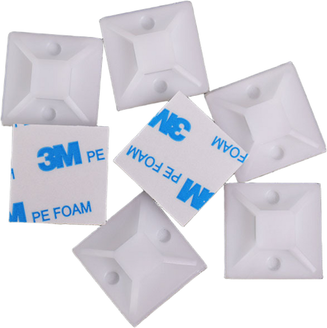 에스케이마켓 타이 마운트 접착식 케이블타이 홀더 흑백 대 3m, 100개, 화이트