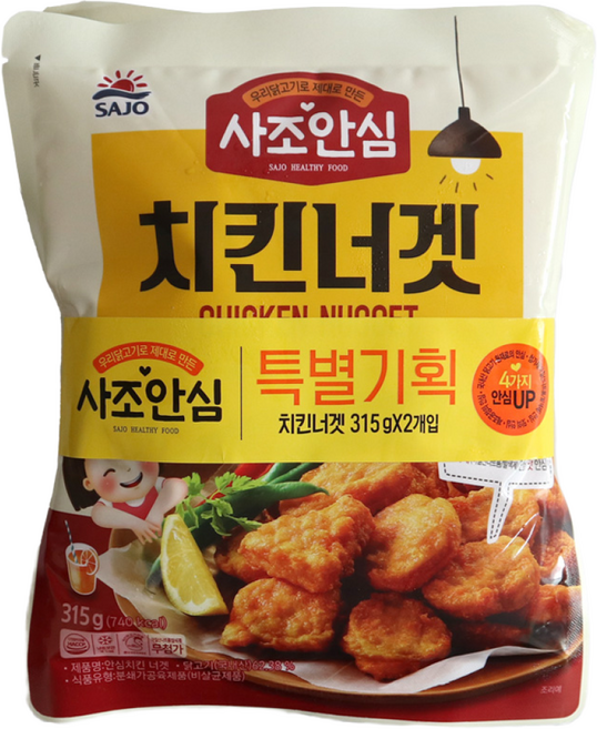 안심 튀김류 대림 치킨 너겟 315gx2입, 2개, 315g