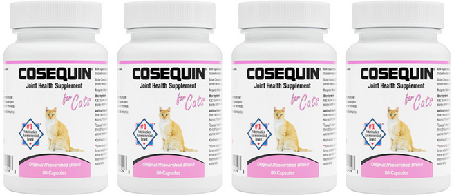 4개 Nutramax 코세퀸 고양이 관절 건강 보조식품 80 스프링클 캡슐