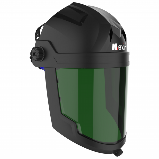 Mexin LY-24 레이저 보호 마스크 안면 보호면 대형 스크린 충격 방지 절단 연마 작업용 페이스쉴드, 1개, 그린