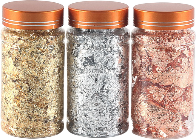 프레스코21 레진 공예 글리터 조각 5g 골드 실버 브라운, 은박조각, 1개