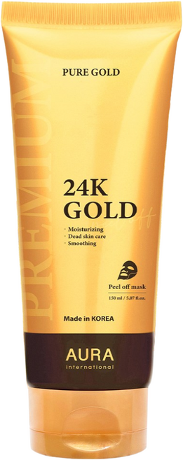 아우라 24k 골드 프리미엄 필 오프 마스크, 1개입, 6개