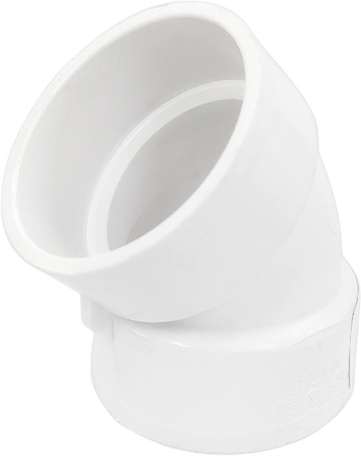 PVC 45도 엘보 50mm 65mm 75mm VG2 파이프 플라스틱 배관 부속 이음관, 1개