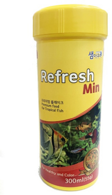 샘아쿠아 리프레쉬 민 열대어 사료, 300ml, 1개