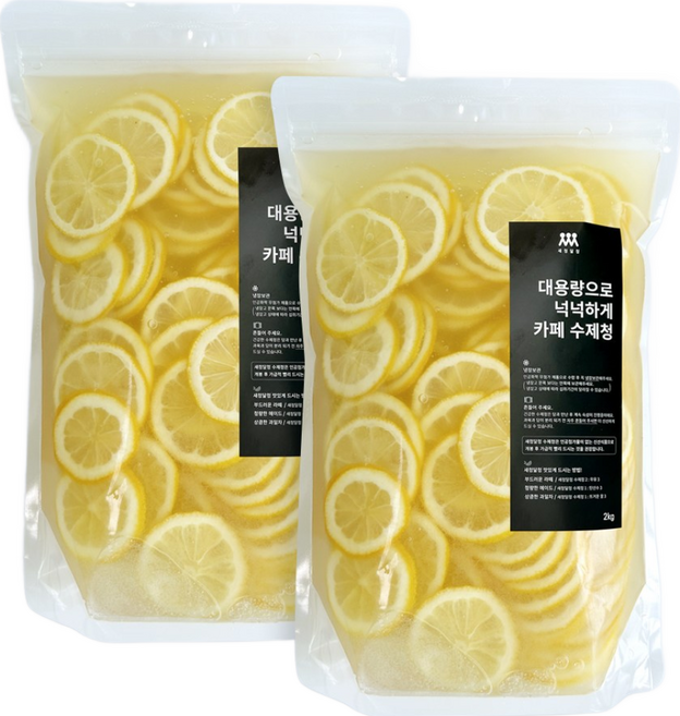 새청달청 레몬청 카페납품 대용량, 2kg, 2개입, 1개