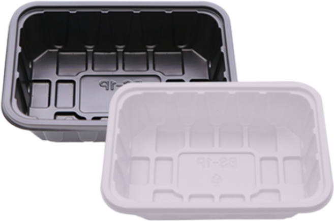 PP 트레이 용기 1kg (검정/백색) (묶음 100개) 정육포장 정육선물세트 포장용기 일회용용기, 100개
