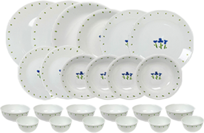 코렐 그릇 리틀블루 6인세트A 26P, 리틀블루 6인세트B 24P (사은품-컵6개)