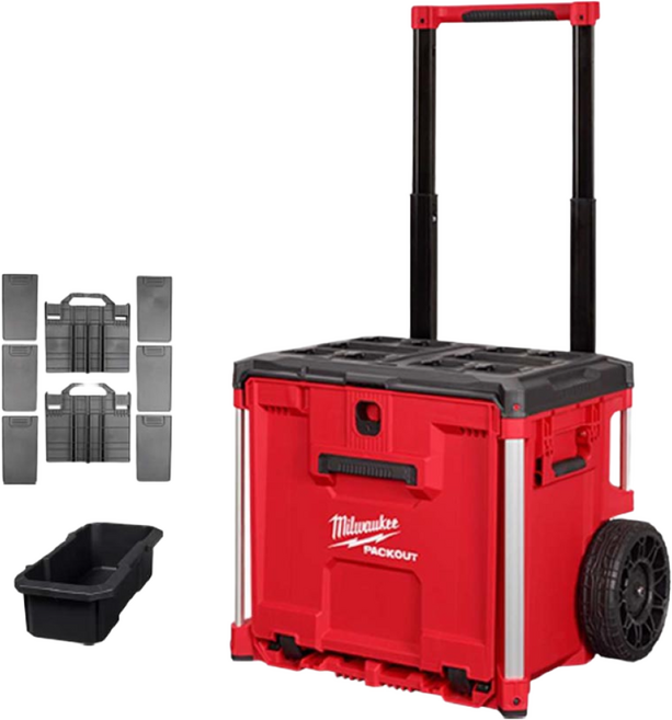 밀워키 팩아웃 롤링 공구함 48-22-8420 캐리어 공구수납 공구통 트레이 칸막이 포함, 1개