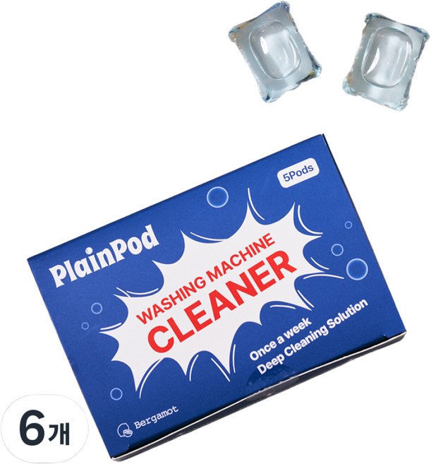 플레인팟 캡슐 세탁조 클리너 5p, 14g, 6개