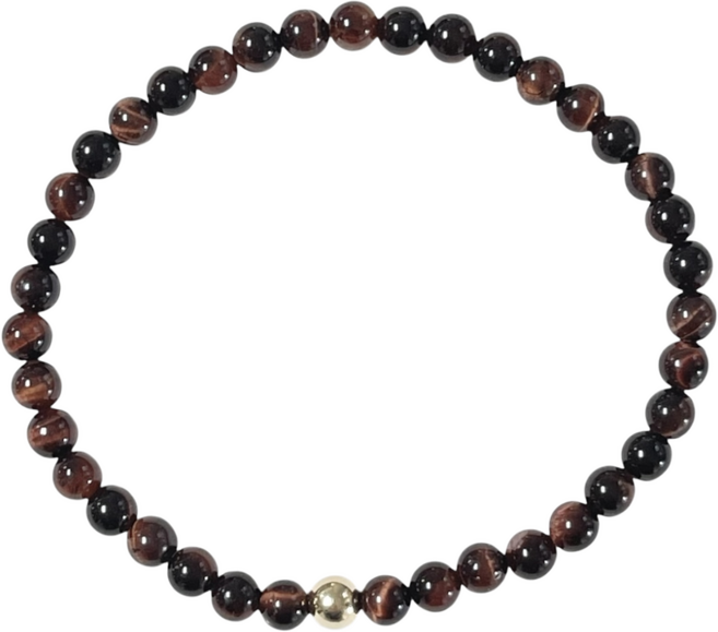 클라(KLAR) 천연 적호안석 14k 원석팔찌 (4미리)