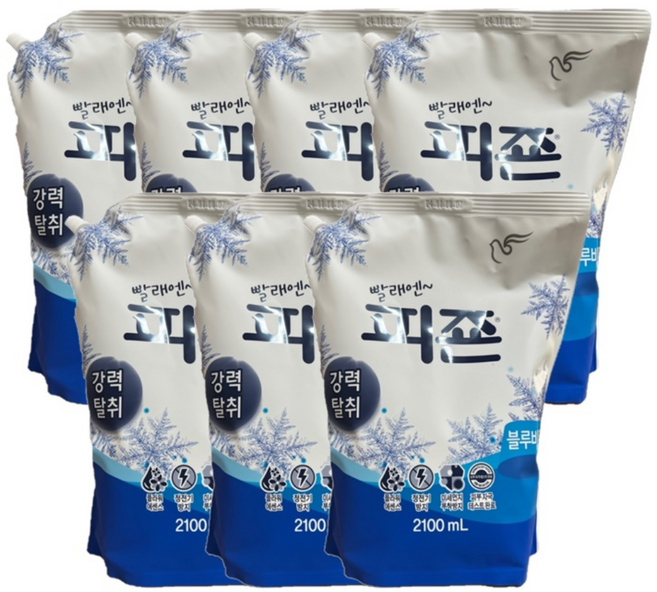 피죤 레귤러 섬유유연제 블루비앙카 리필, 2.1L, 7개