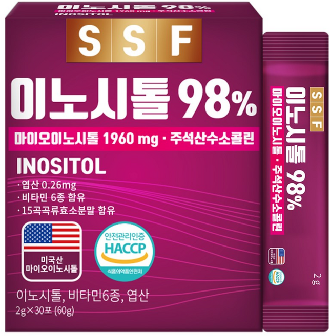 순수식품 이노시톨 98%, 2g, 30개
