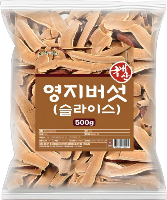 백세약방 국산 영지버섯 슬라이스 원물 건조 말린 영지버섯차 먹는법 효능, 1개, 500g