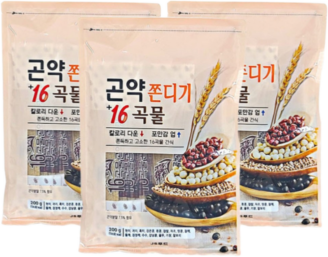 JS푸드 곤약쫀드기+16곡물 100개 / 최근상품으로 발송 /, 10개, 200g