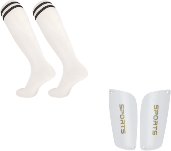 에스토스포츠 축구양말 정강이 보호대 세트 1+1 성인, 1세트, 화이트