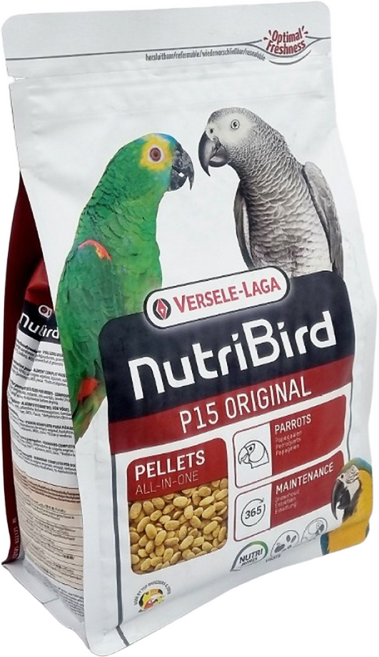 애니몰파크 버셀라가 뉴트리버드 P15 오리지날 펠렛 1kg 앵무새 사료 모이 알곡 중대형 새사료, 1개