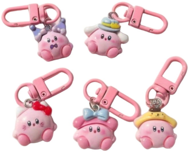 [5종세트]번블랙 캐릭터 미니 휴대폰 에어팟 버즈 가방 우정 단체선물 키링, 1세트, 큐티커비5종