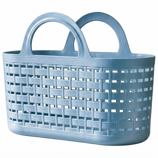 타니아홈 파스텔 통풍 다용도 목욕바구니, 파스텔블루