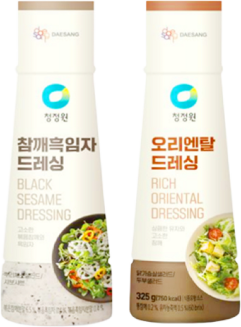 대상 청정원 참깨흑임자드레싱 + 오리엔탈드레싱, 2세트, 300g