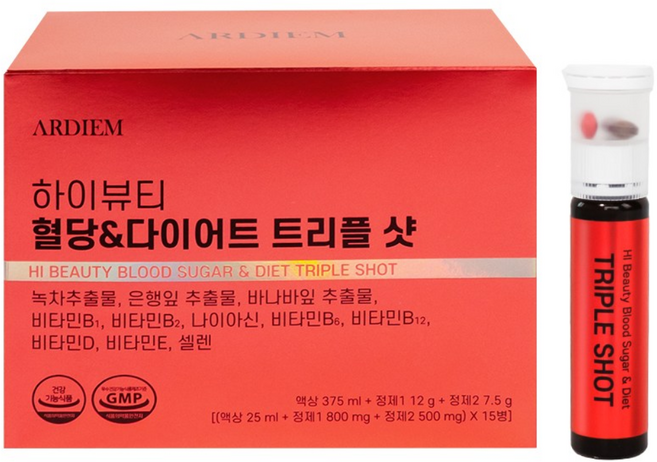 아르디엠 하이뷰티 혈당 & 다이어트 트리플샷 올인원 이뮨비타민 25ml x 15병, 1박스, 15회분