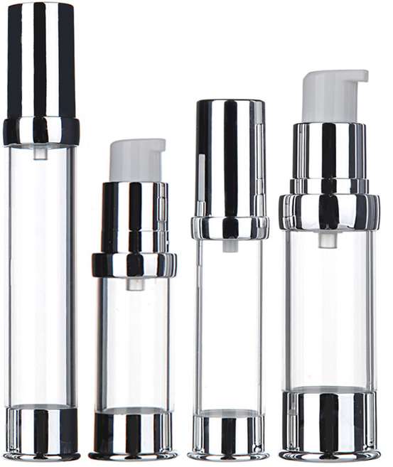 [용기] 에어리스 실버캡 진공에센스 펌프 5ml / 10ml / 15ml / 30ml, 1개