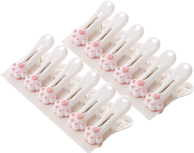 말랑 고양이발 빨래집게 12개입 다용도 집게, 2세트, 핑크