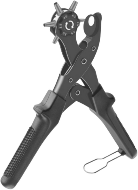 툴에이스 가죽 펀칭기 다용도 롤링 펀칭기 허리띠 벨트 시계줄 가방끈 구멍 펀치, 1개, 블랙