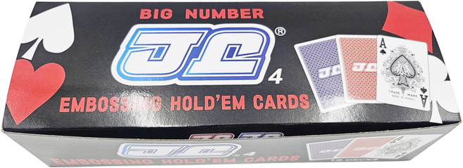 4번 제이제이 JJ맥스점보 엠보홀덤카드 (JJ MAX JUMBO), (레드red 6개. 블루blue 6개), 1개