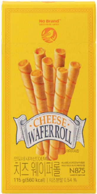 노브랜드 치즈 웨이퍼롤 115g x 3상자 NoBrand Cheese Wafer Roll 115g x 3box, 3개