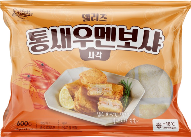 델리츠 통새우멘보샤 사각 24개 600g, 25g